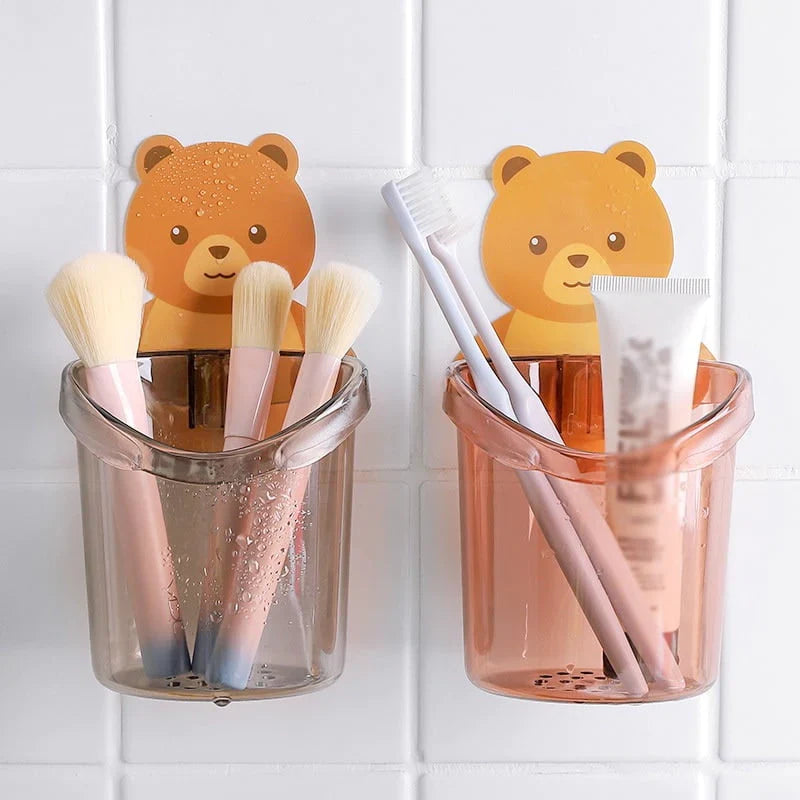 Bear Toothbrush Holder Cup Wall Mounted Stornfield