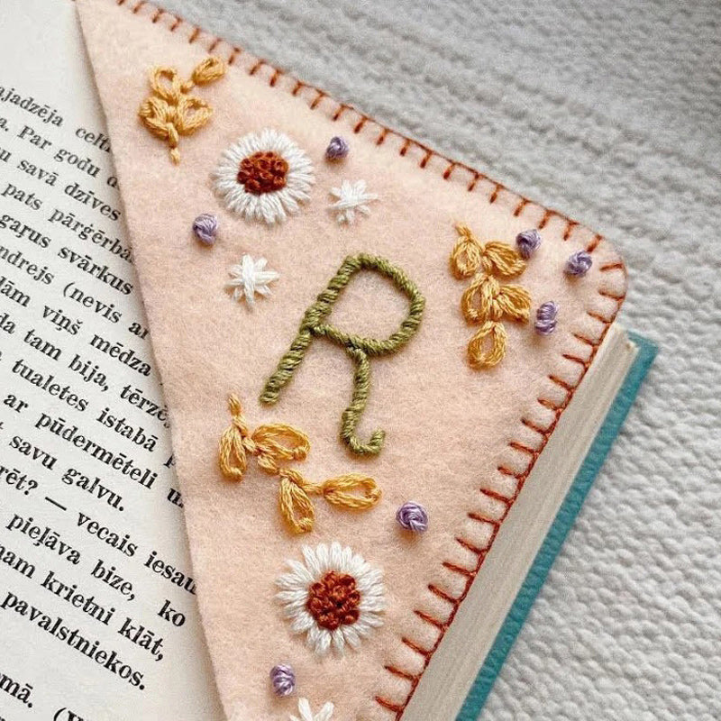 Personalized Hand Embroidered Corner Bookmark | Stornfield