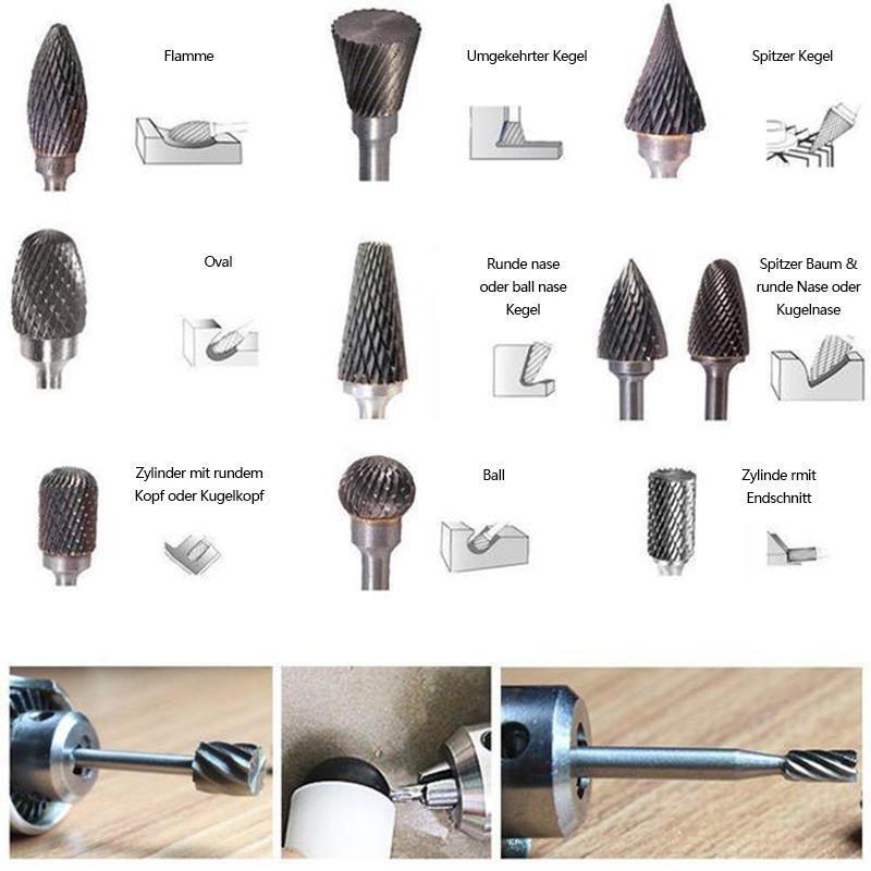 10 in 1 Tungsten Steel Grinding Head (10PCS) | Stornfield