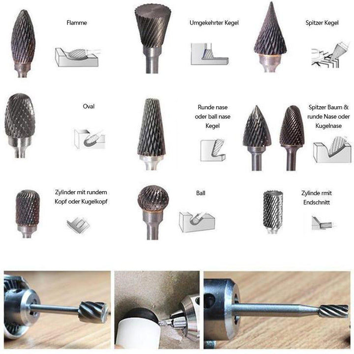 10 in 1 Tungsten Steel Grinding Head (10PCS) | Stornfield