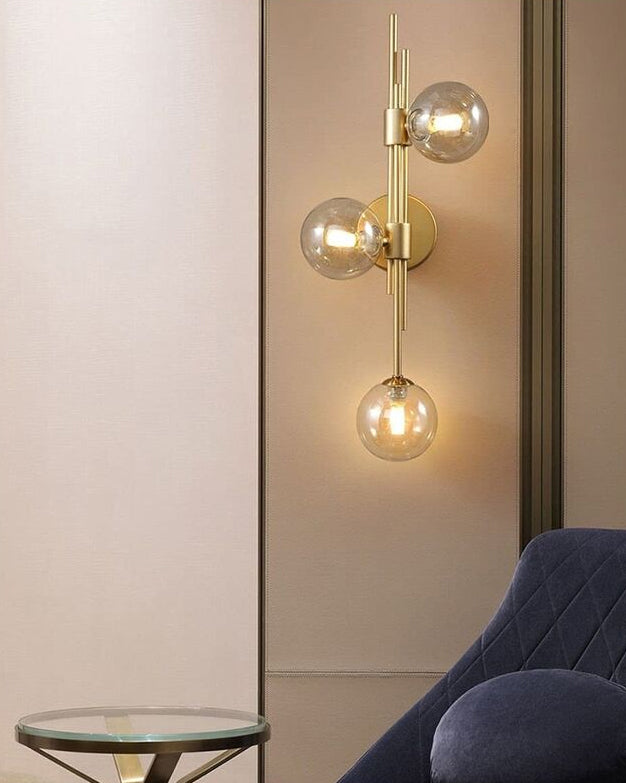 Stornfield | 3-Light Glass Wall Sconce - Amber