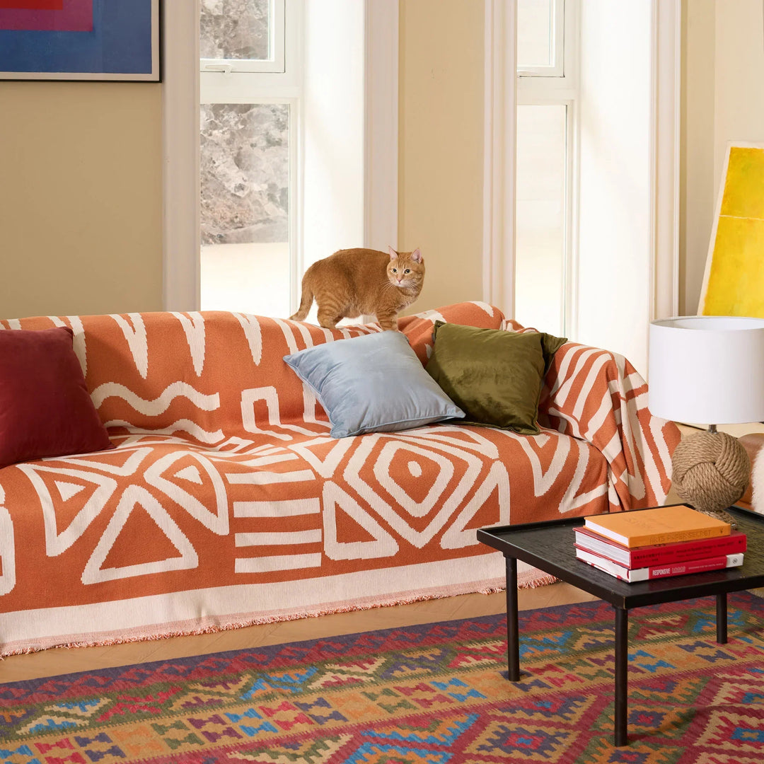 Geometric Boho Style Sofa Cover - Modern, Stylish & Durable Sofa Protection | Stornfield