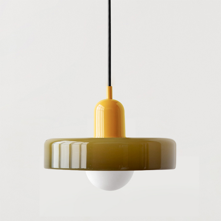 Stornfield | Stained Glass Pendant Light | Elegant Bauhaus Style Hanging Lamp | Designer Lamp for Living Room and Dining Room