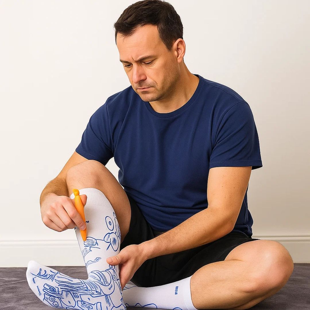 ReflexEase | Reflexology Socks – Printed Map & Tool – Breathable Separated-Toe Fabric – At-Home Stress Relief & Foot Fatigue Recovery Stornfield
