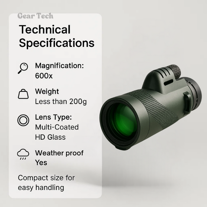 Stornfield | Compact 600x Ultra-Zoom Monocular | HD Lens, Lightweight & Perfect for Hiking, Birdwatching, and Sports Events