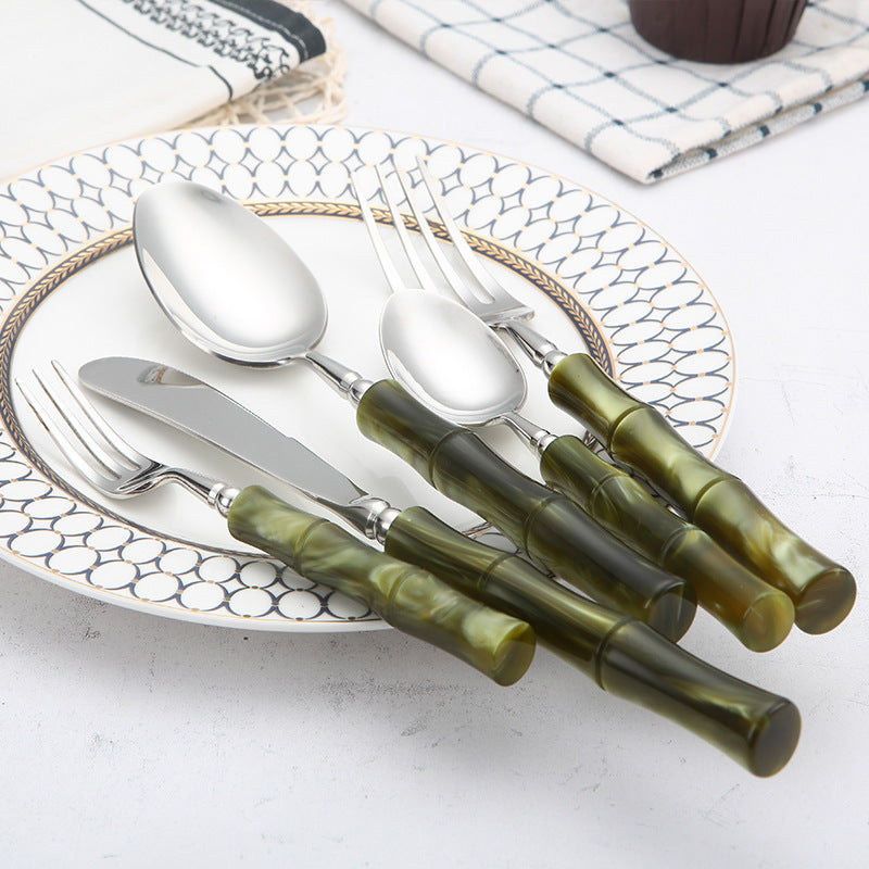 Zen Green Bamboo Cutlery Set | Stornfield
