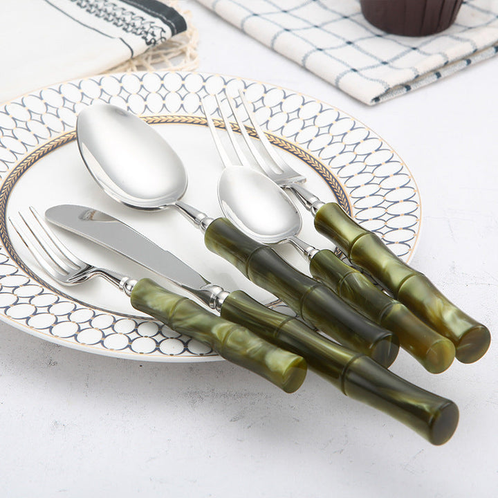 Zen Green Bamboo Cutlery Set | Stornfield