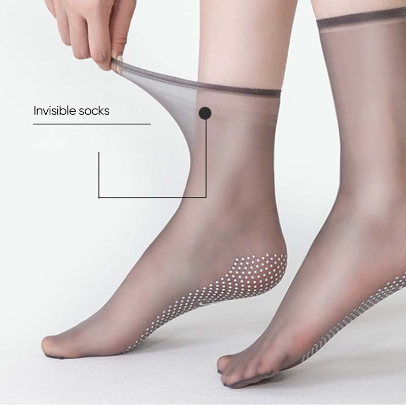 Spring Summer Invisible Non-Slip Crystal Silk Socks | Stornfield