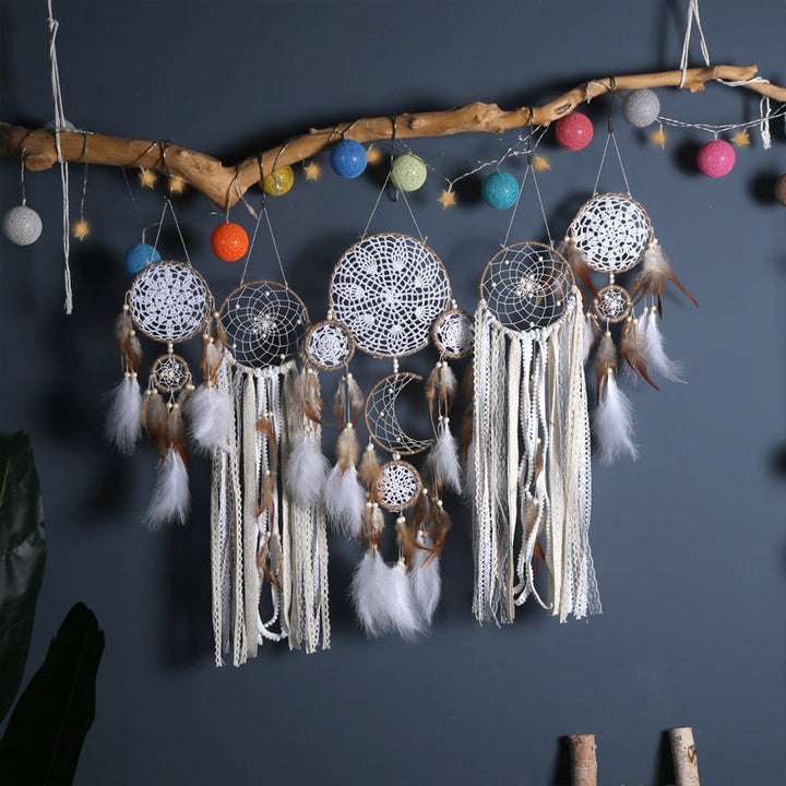 Dreamcatcher moon and stars hang above the bed (5 PCS) Stornfield