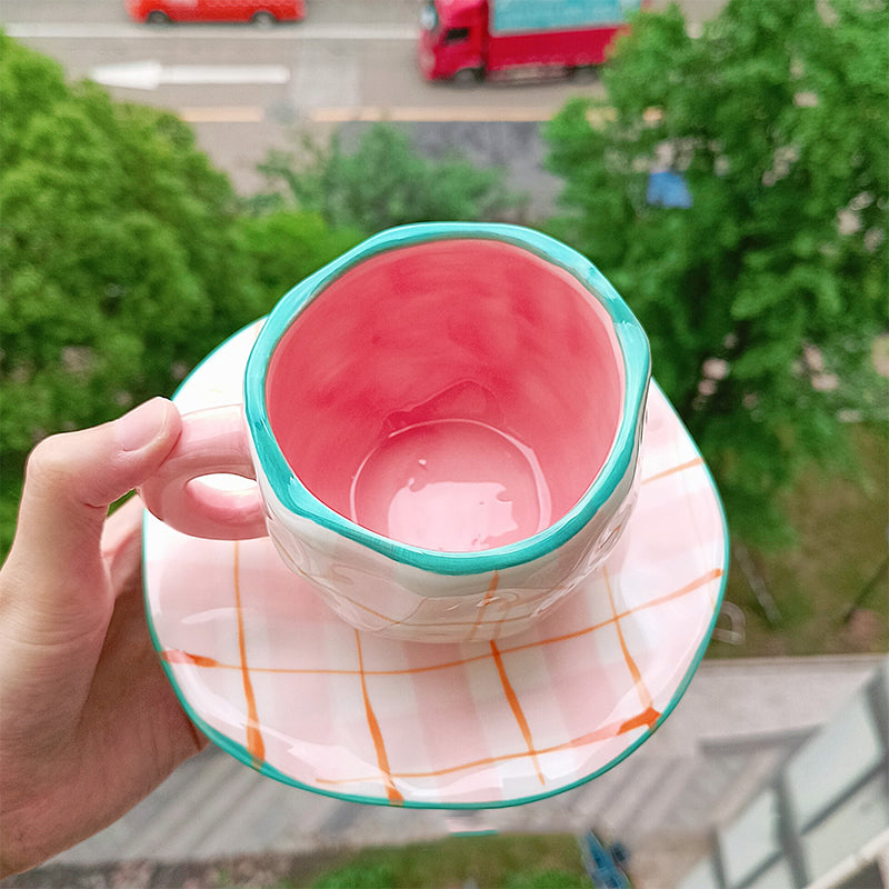 Creative hand-painted coffee cup, ceramic tea cup and saucer set | Stornfield