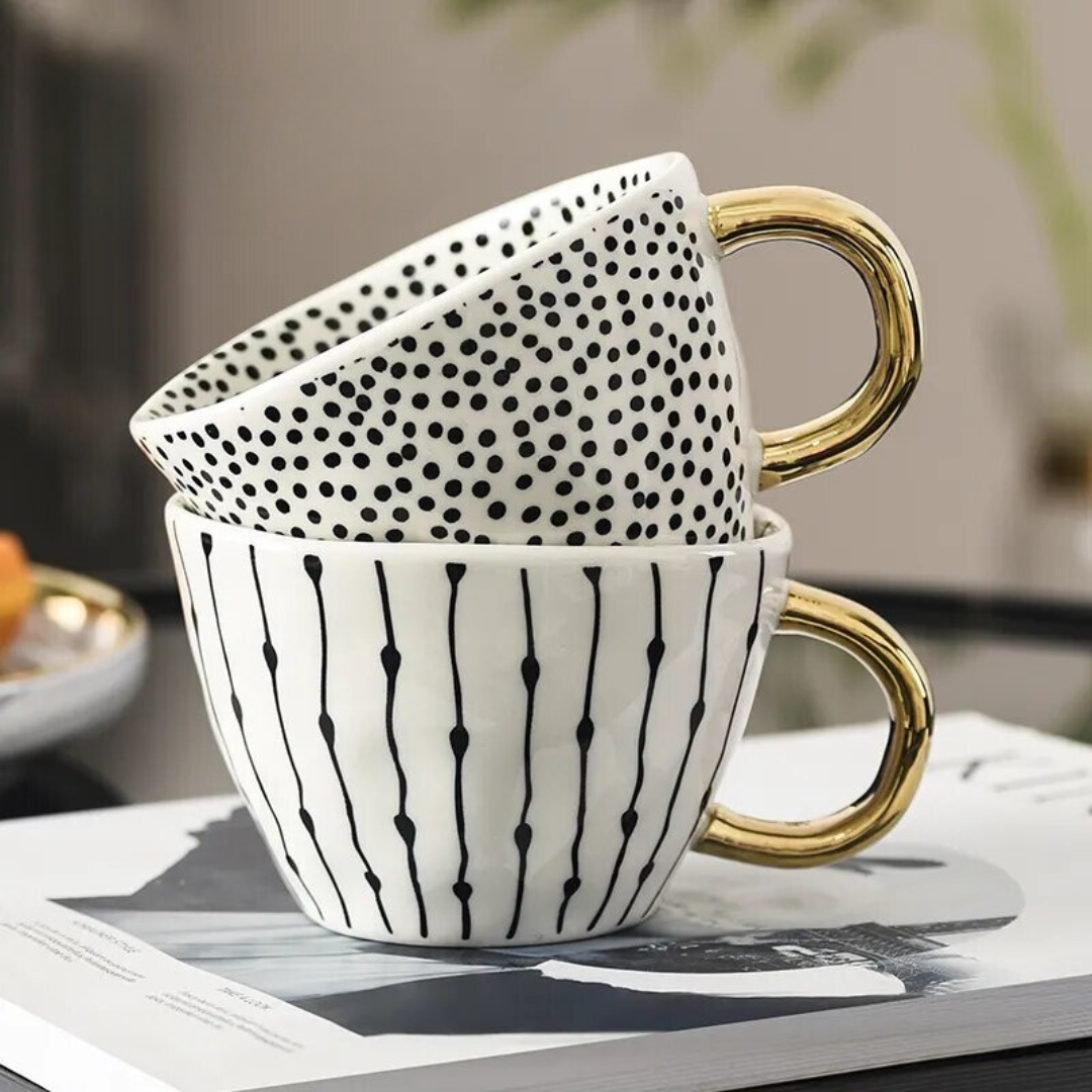 Stornfield | GeoMug Designer Bags & Mugs | Elegant Ceramics | Modern Geometric Patterns