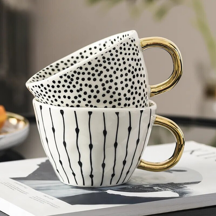 Stornfield | GeoMug Designer Bags & Mugs | Elegant Ceramics | Modern Geometric Patterns