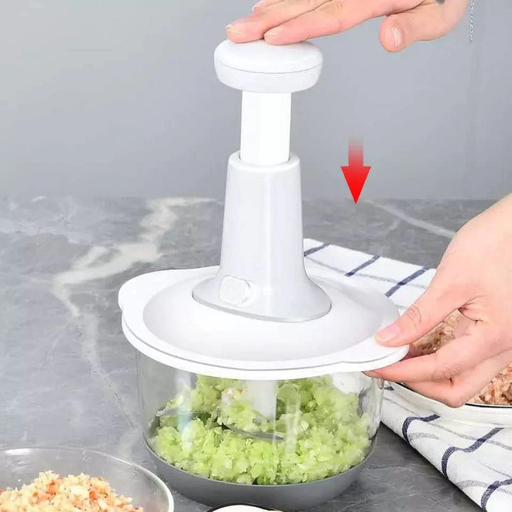 Manual Food Chopper, 1500ML Speedy With 4 Curved Stainless Steel Blades Stornfield