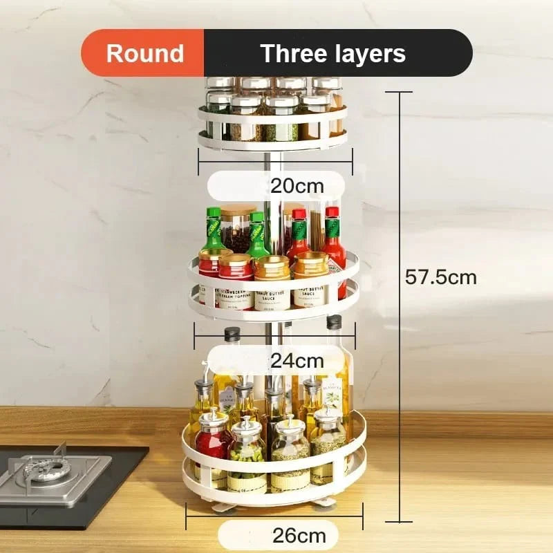 360° Rotating Storage Rack Organizer Round (Premium) Stornfield