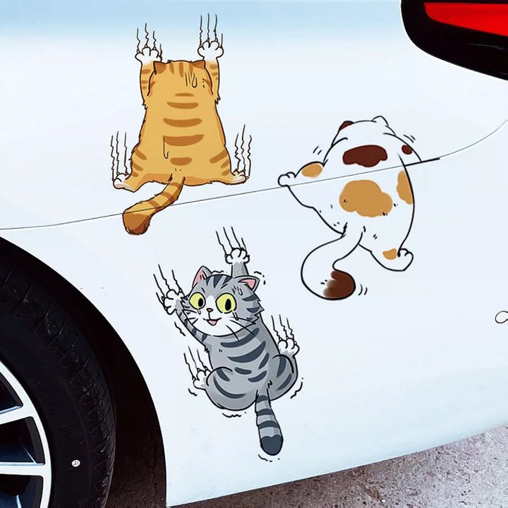Cute cat comic stickers for cars | Stornfield