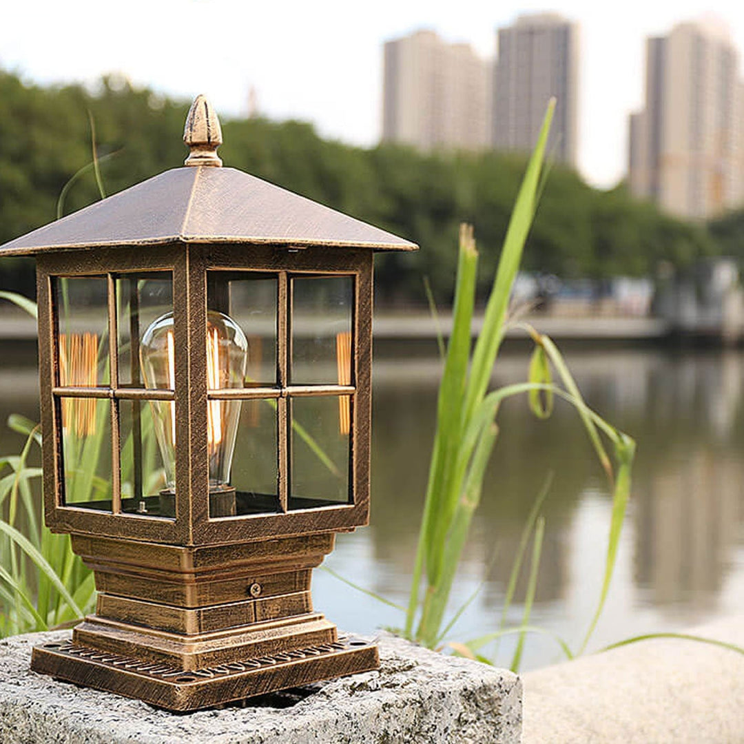 European Outdoor Column Lantern Waterproof  Rustproof 1-Light Patio Light | Stornfield