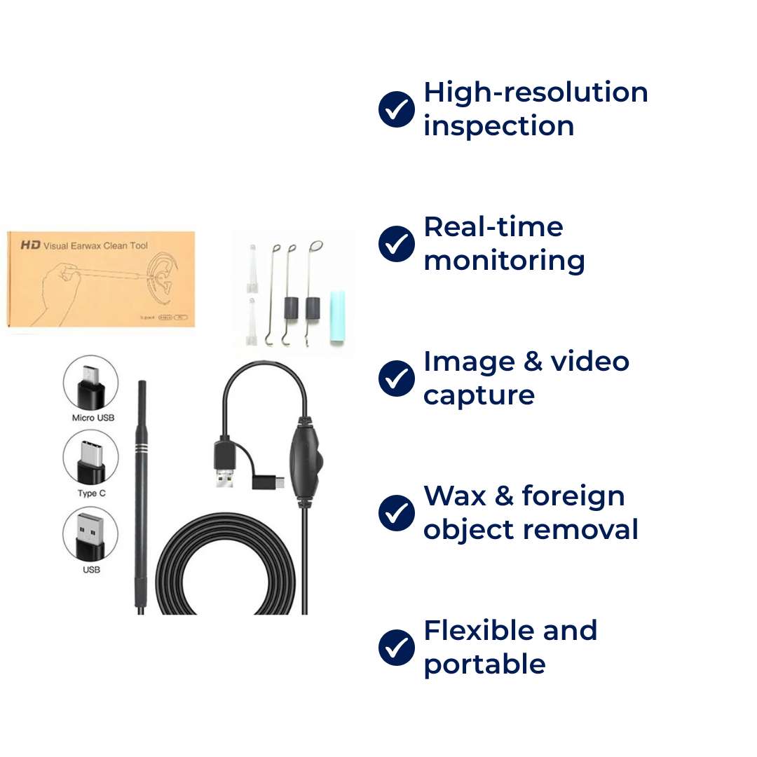 EarVision Professional Ear Endoscope – HD Inspection – Live Monitoring – Capture Images & Video – Removes Wax & Foreign Objects Stornfield
