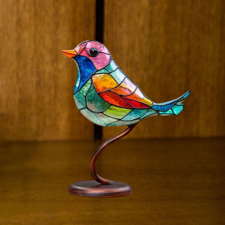 Birds on Branches Stained Glass Ornaments | Stornfield