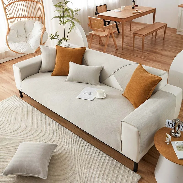 Herringbone Chenille Fabric Furniture Protector Sofa Cover | Stornfield