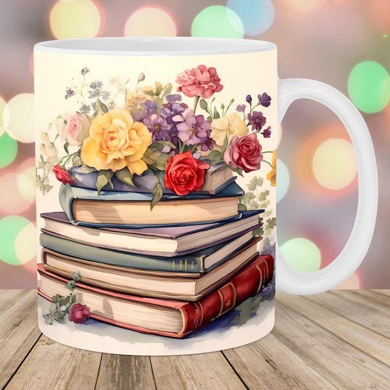3D Artistic Coffee Cup Beautiful Floral - Gift for Book Lovers | Stornfield