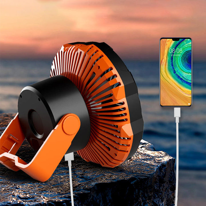 Portable camping fan with LED light | Stornfield