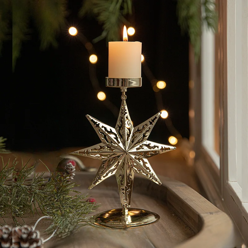 Christmas Candle Holders - Star and Christmas Tree Design for Festive Decoration | Stornfield