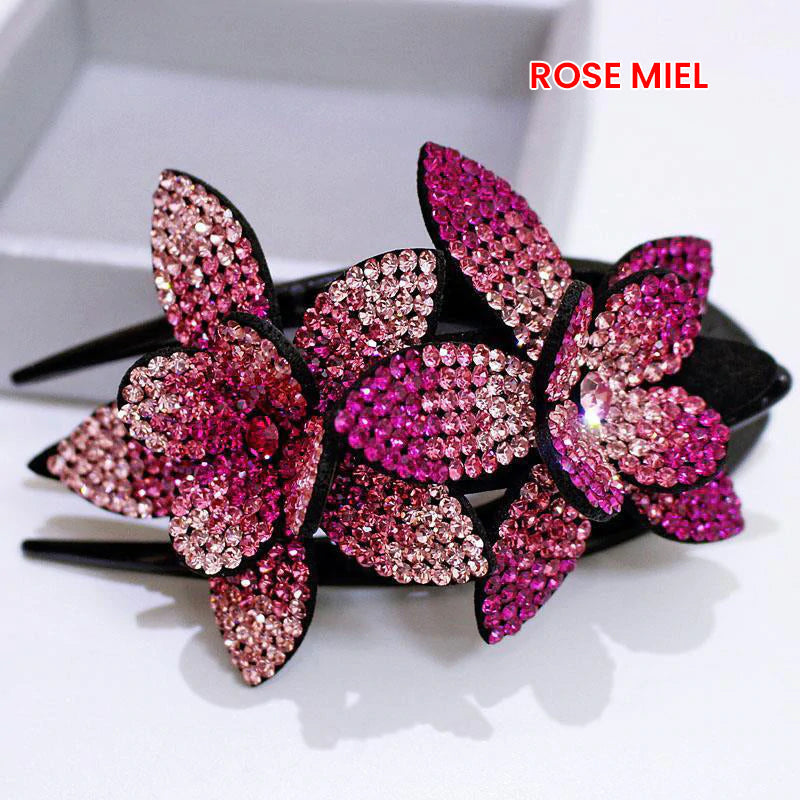 Double Flower Rhinestone Hair Pin | Stornfield
