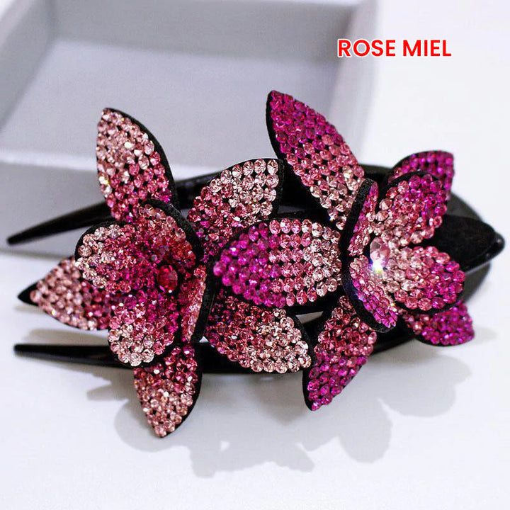 Double Flower Rhinestone Hair Pin | Stornfield