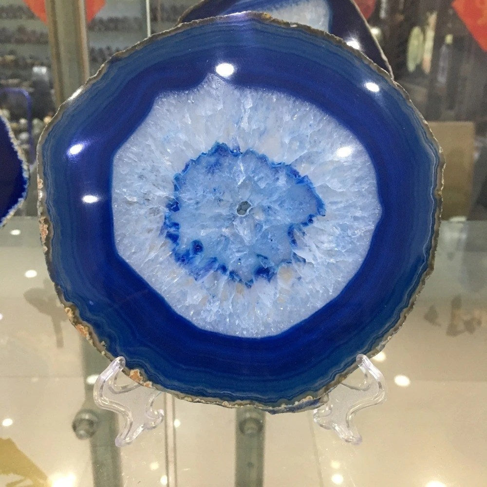 Stornfield | Blue Agate Crystal Disk
