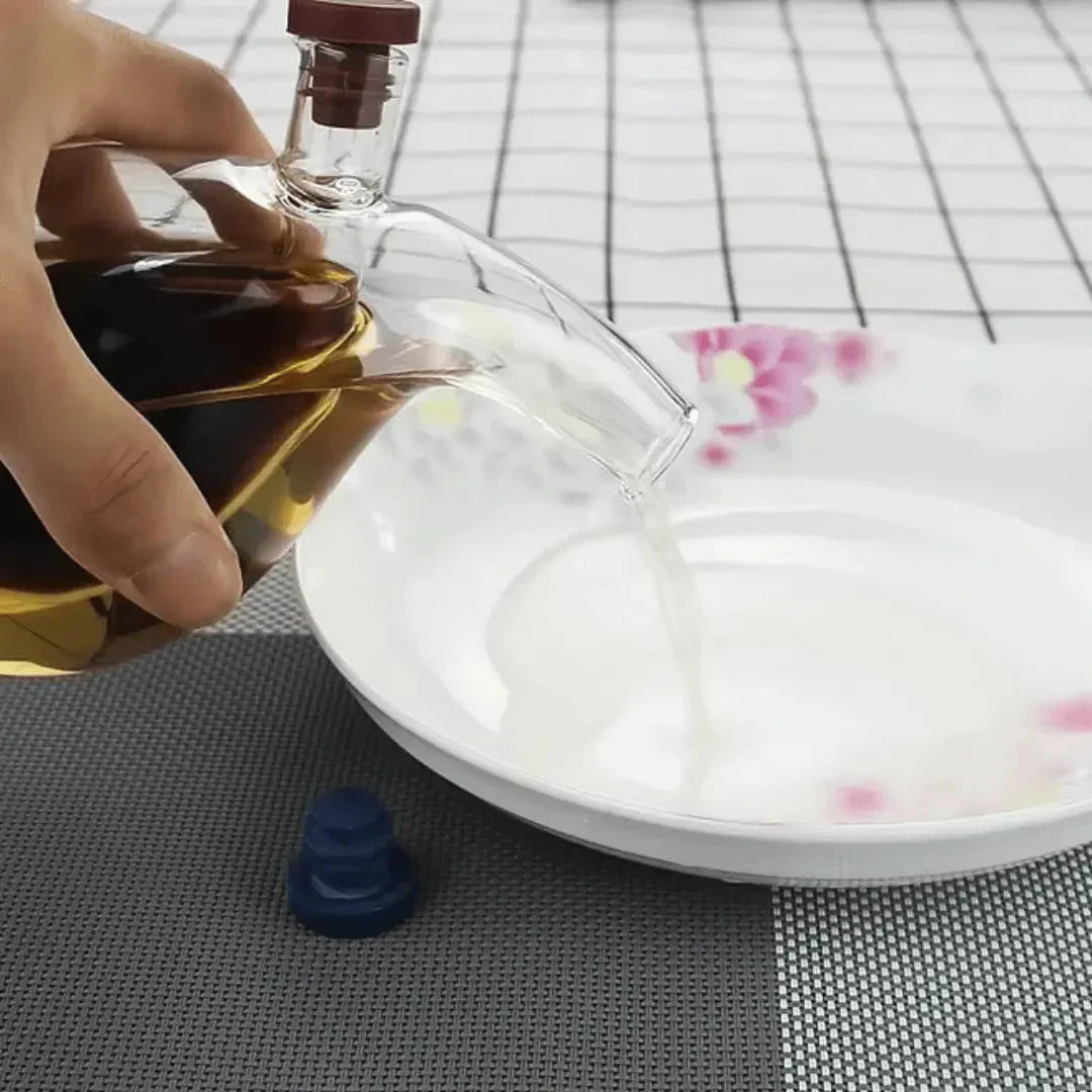 Stornfield | Oil & Vinegar Dispenser – Double Glass Bottle for Stylish Serving & Storing