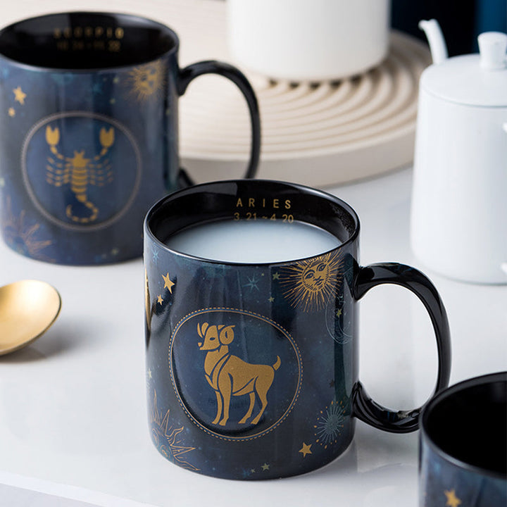 12 Constellations Mug Cobalt Blue Ceramic Coffee Mug | Stornfield