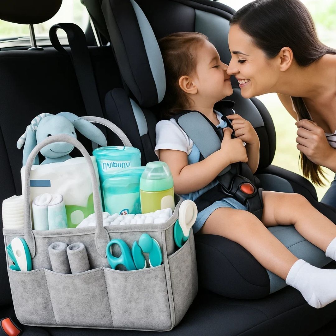 NappyNest | Diaper Caddy Organizer – Easy Clean Dividers – Water Resistant Felt – Large Capacity – Portable Nursery Storage for Stornfield Parents