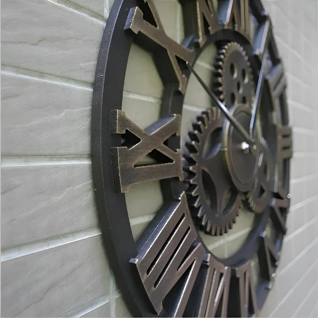 Wall clock in gear design – Industrial look for stylish wall decor | Stornfield