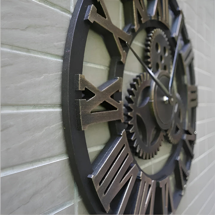 Wall clock in gear design – Industrial look for stylish wall decor | Stornfield