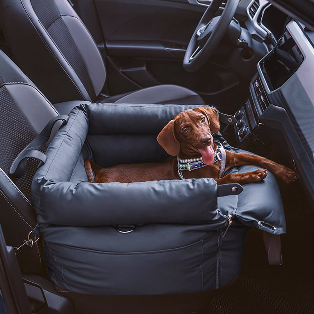 Faux Leather Dog Booster Bed – Stylish, Secure, and Comfortable | Stornfield