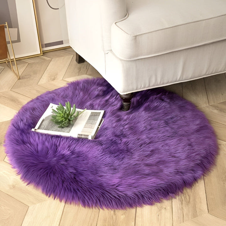 Round Plush Bedroom Floor Rug | Stornfield