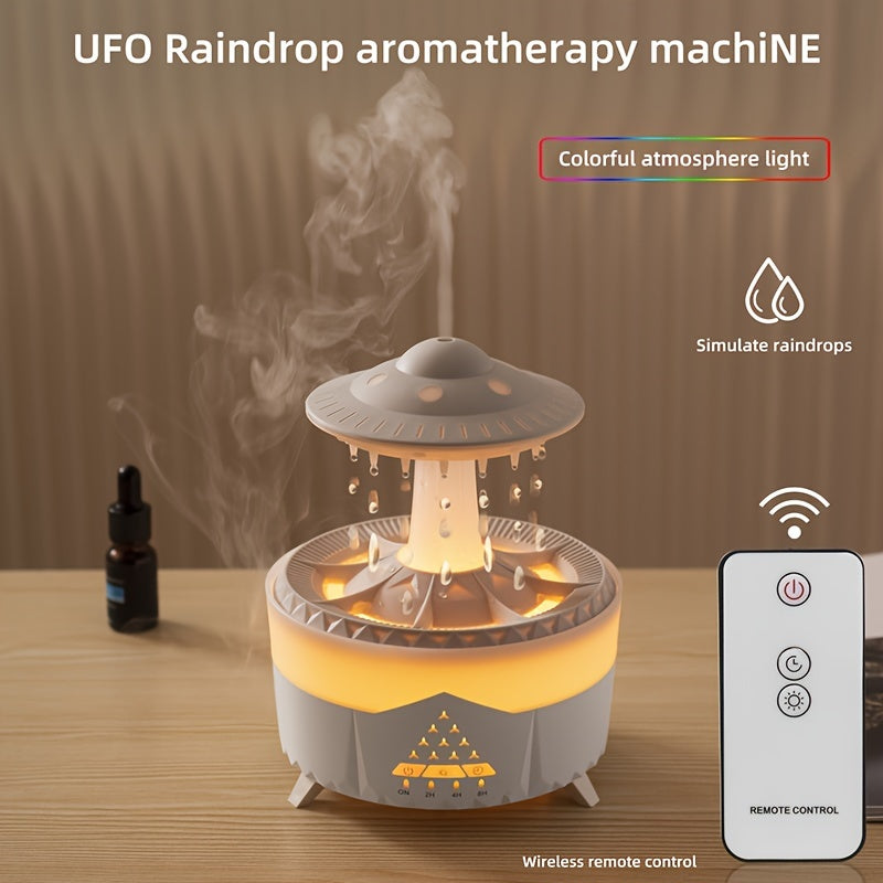 Stornfield | Relaxing Raindrop Aromatherapy Essential Oil Diffuser - LED Light & Humidifier