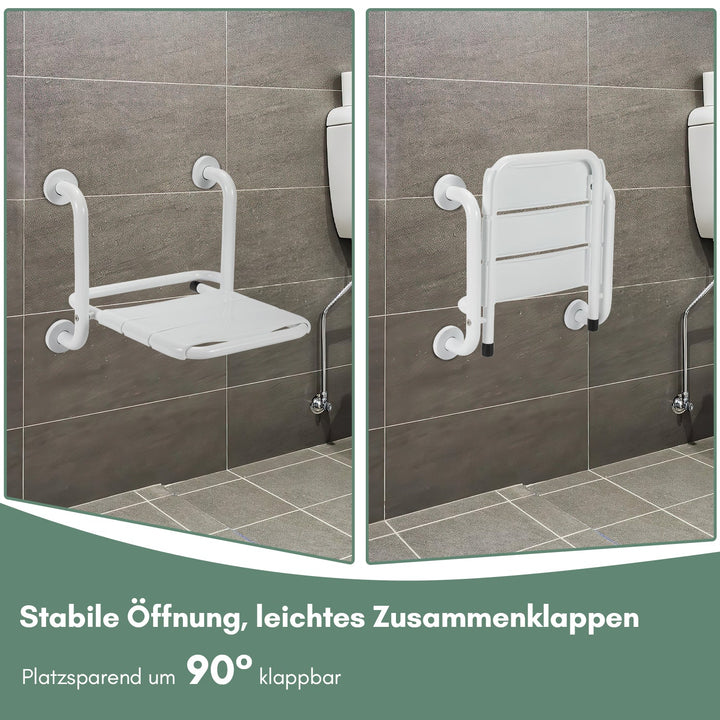 Foldable shower seat with armrests wall-mounted | Stornfield