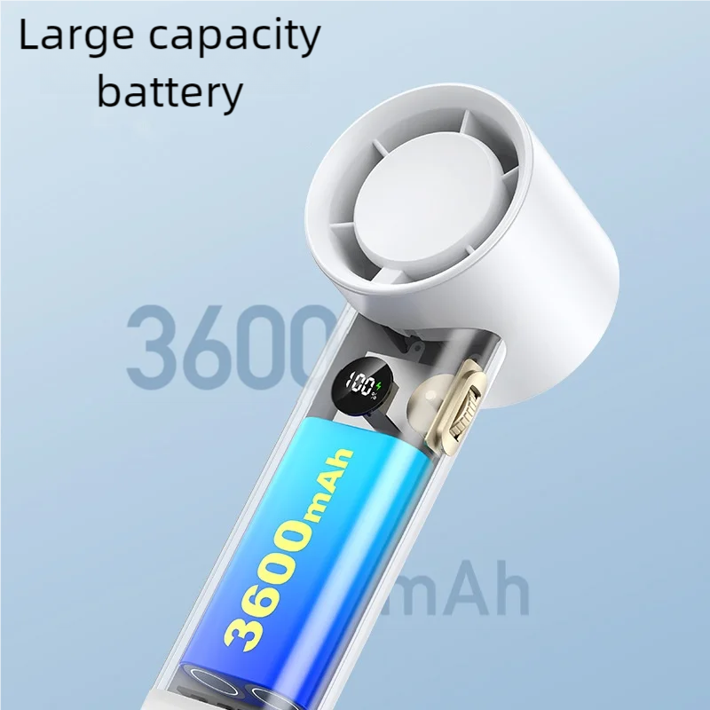 3600mAh USB Rechargeable Handheld Fan with LED Lamp | Stornfield