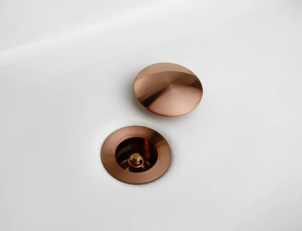 Bagnolux Rose Gold Sink Drain Valve Stornfield