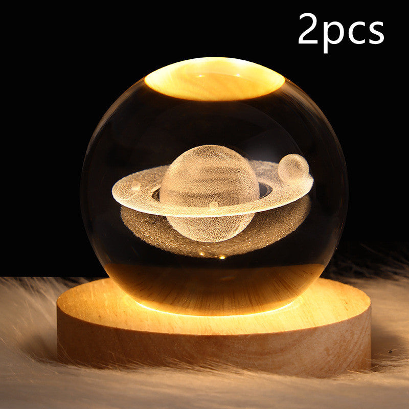 3D Galaxy Crystal Ball LED Night Light | Stornfield