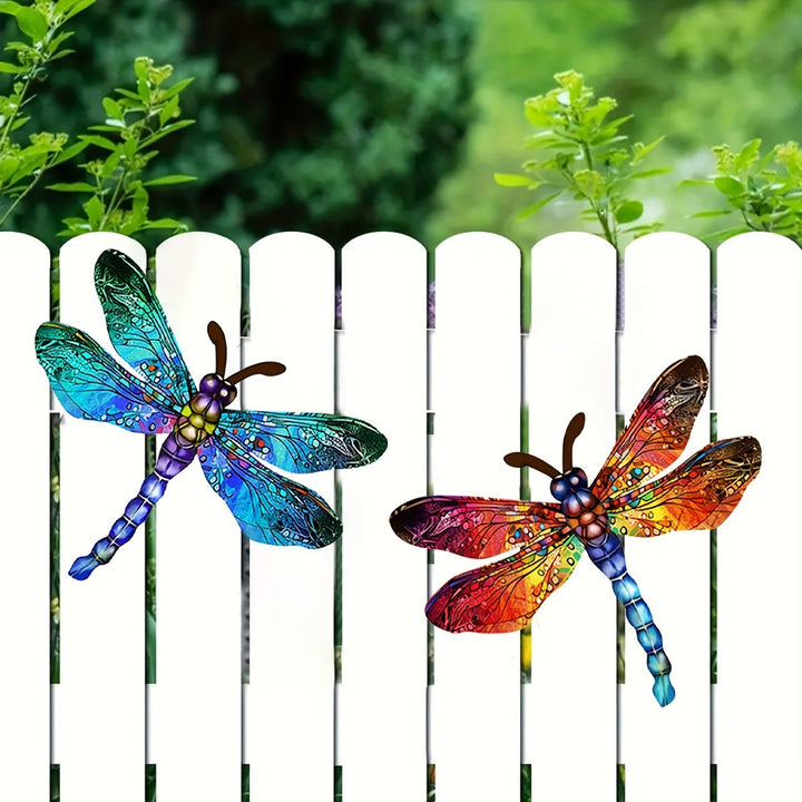 Stornfield | Vibrant Metal Dragonfly Wall Art – Outdoor Art Decor for Gardens, Homes, and Events – Durable, Versatile, and Eye-Catching – A Perfect Gift Idea for Any Occasion