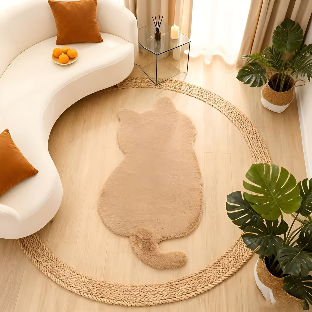 Smaller rug in cat shape – Soft and cozy | Perfect for sofa, shelf or dresser | Stornfield