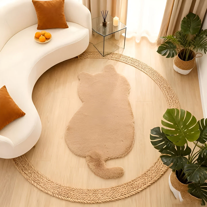 Smaller rug in cat shape – Soft and cozy | Perfect for sofa, shelf or dresser | Stornfield