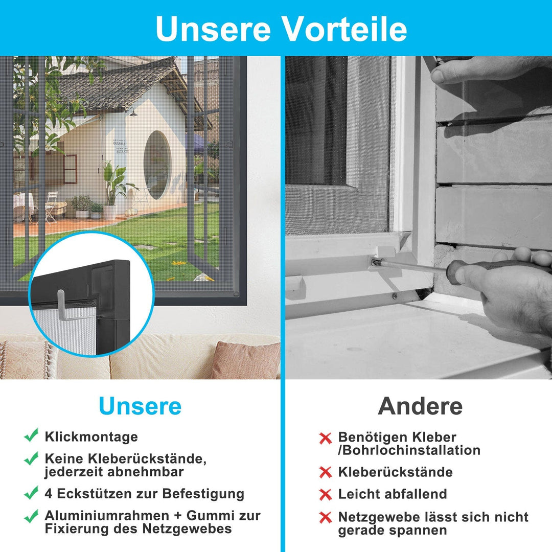 Fly screen window insect protection anthracite | Stornfield