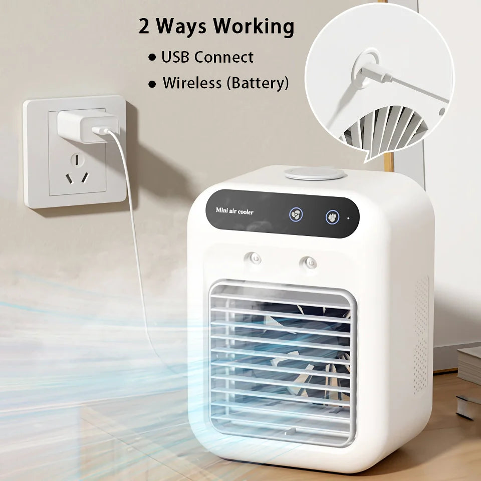 Portable Mini USB Air Cooling Fan with Rechargeable Humidifier | Stornfield