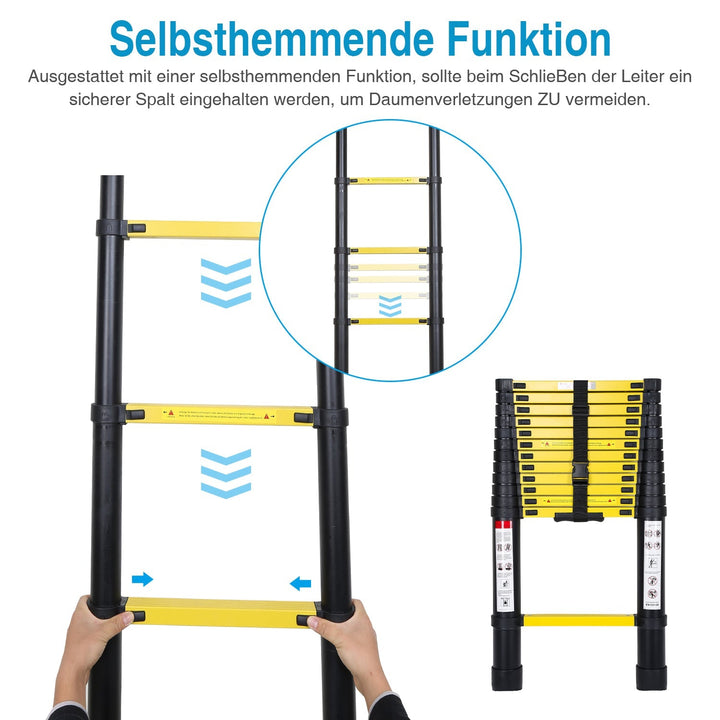 Telescopic Ladder Aluminum with Removable Hook | Stornfield