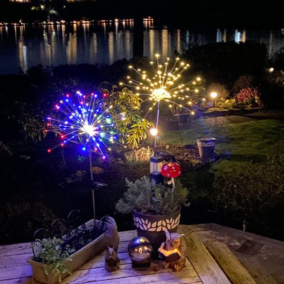Stornfield | 4 Pieces Solar Firework Garden Lights - Weatherproof LED Decorative Lighting, Solar Powered for Garden and Patio
