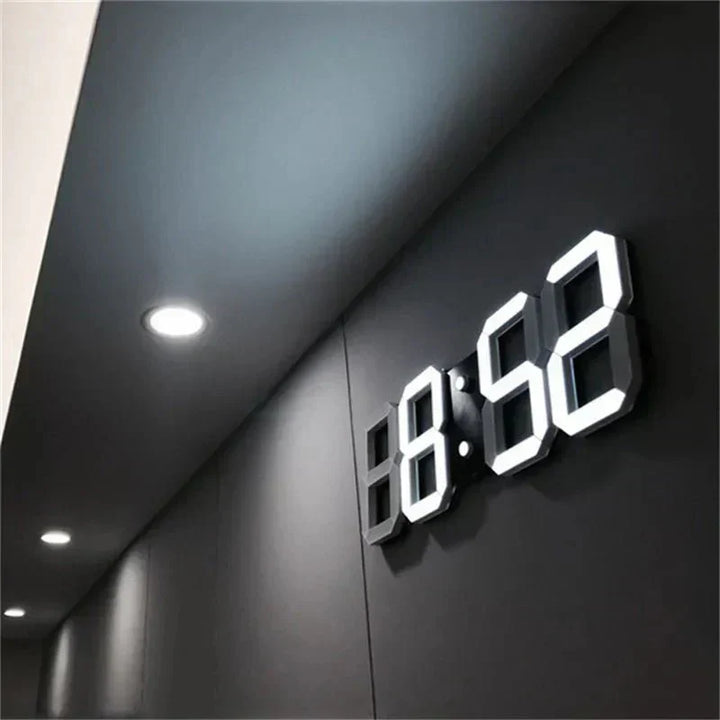 Stornfield | Digital 3D LED Wall Clock – Modern Design with Dimming Function and Optimal Visibility