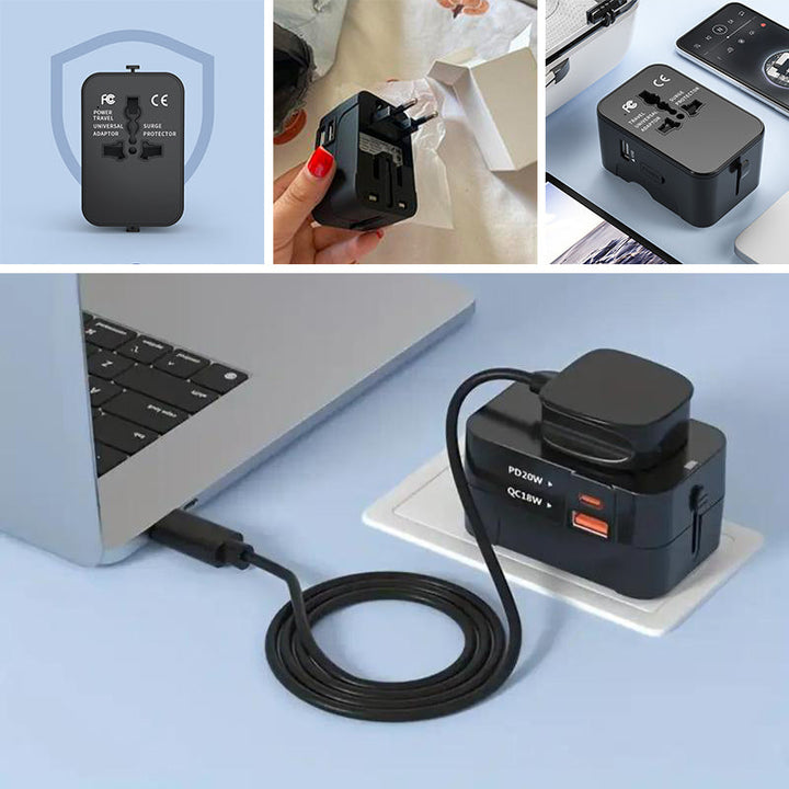 Universal travel adapter with dual USB ports | Stornfield